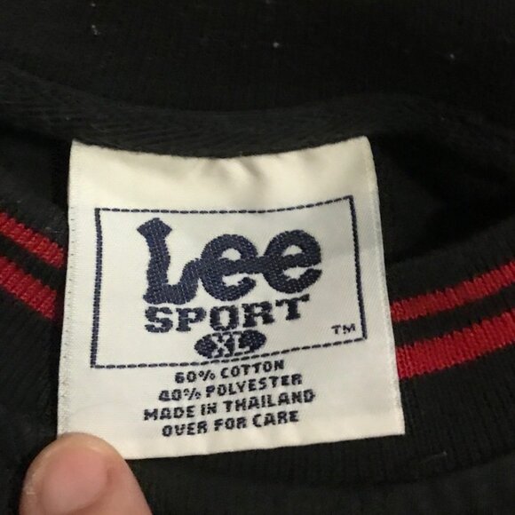 Vtg Detroit Red Wings Lee Sport Sweatshirt XL Black Red NHL Hockey - Picture 3 of 8